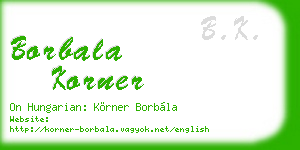 borbala korner business card