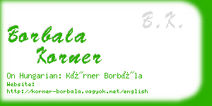 borbala korner business card